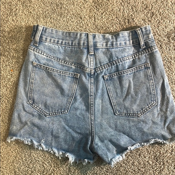 Blue High-Waisted Jean Shorts- Never Worn - Picture 3 of 3